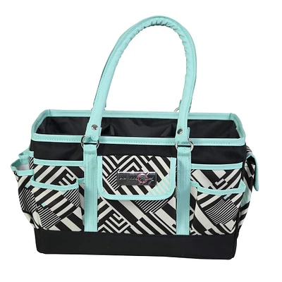 Everything Mary Teal Geometric Deluxe Store & Tote Craft Organizer