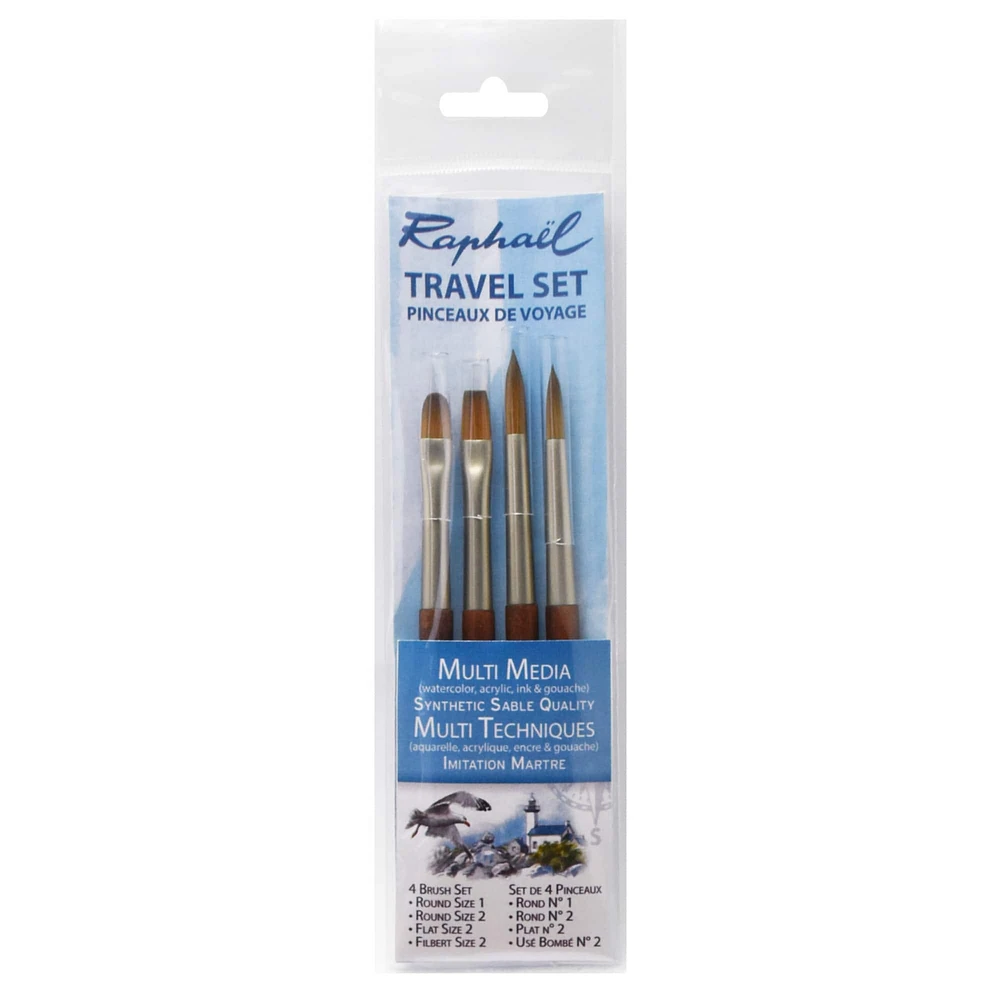 6 Packs: ct. ( total) Raphaël Precision Multi Media Synthetic Sable Travel Brush Set