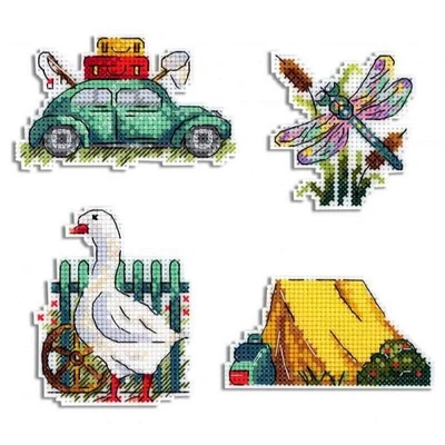 MP Studia Summer Magnets Plastic Canvas Counted Cross Stitch Kit