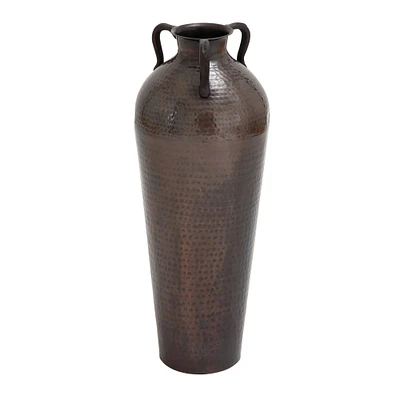 28" Brown Metal Rustic Vase