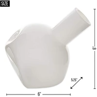 6" White Abstract Vase