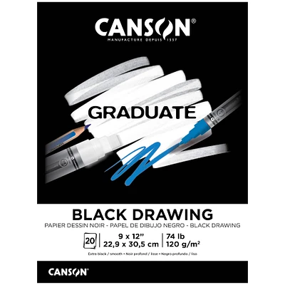 Canson® Graduate Foldover Black Drawing Pad, 9" x 12"