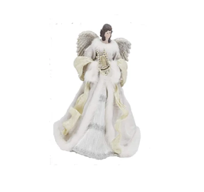 18" White & Silver Angel Christmas Tree Topper