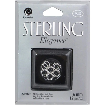 Cousin® Sterling Elegance® 6mm Split Rings, 12ct.