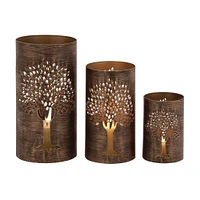 Brown Metal Eclectic Lantern Set