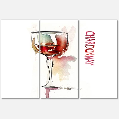 Designart - Red Wine on White Background