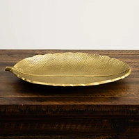 16" Gold Leaf Decorative Accent Tray