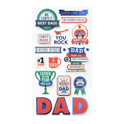 12 Pack: Dad Dimensional Stickers by Recollections™