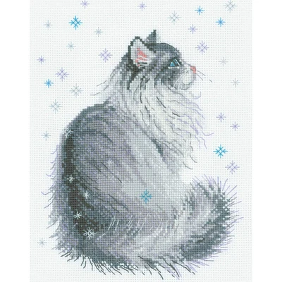 RIOLIS Snowy Meow Counted Cross Stitch Kit