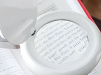 OttLite 14" White Space-Saving LED Magnifier Desk Lamp