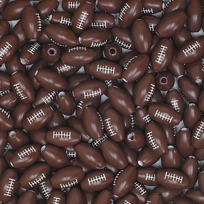 S&S® Worldwide Plastic Football Beads, 15mm