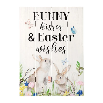 Glitzhome® 18" Easter Wooden Bunny Wall Décor