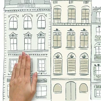 RoomMates Illustrated Townhouses Peel & Stick Giant Decals