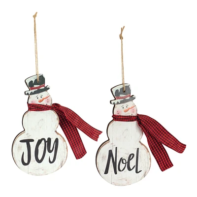 6ct. 7.25" Joy & Noel Snowman Ornaments