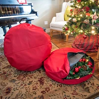 Santa's Bag 30" Hanging Christmas Wreath Storage Container