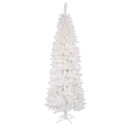 5ft. Pre-Lit Sparkle White Spruce Pencil Artificial Christmas Tree, Clear Lights