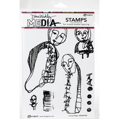 Dina Wakley Media Funny Peeps Cling Stamps
