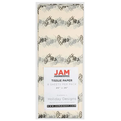 JAM Paper Ivory Sled Holiday Tissue Paper, 8 Sheets