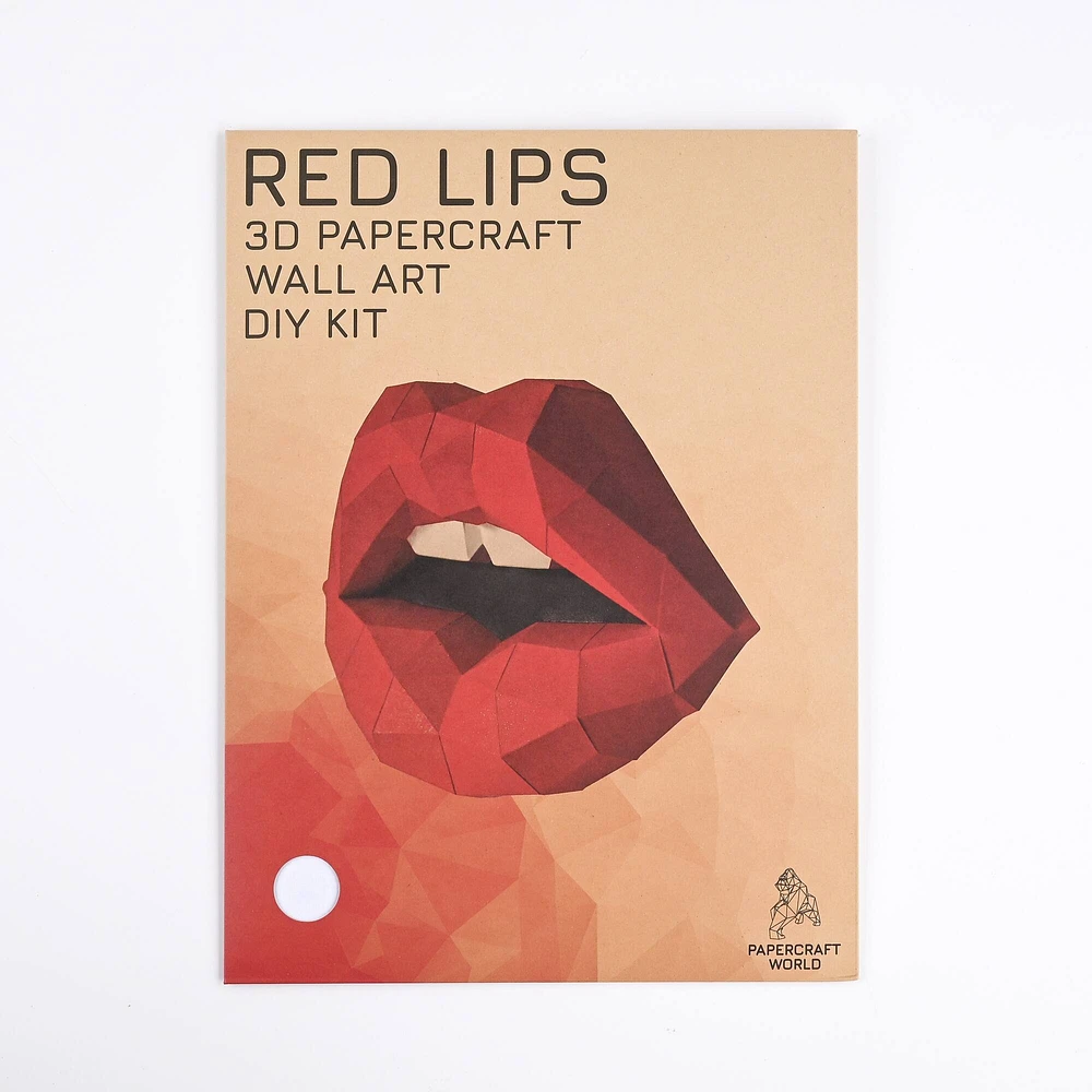 Papercraft World Red Lips 3D Papercraft Wall Art DIY Kit