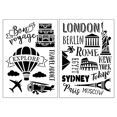 12 Pack: Travel Plastic Stencils, 7" x 10" by Craft Smart®