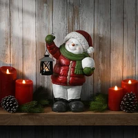 16" Smiling Snowman Candleholder