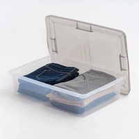 IRIS® 28qt. Clear Snap Top Storage Box with Gray Lid