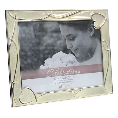 Timeless Frames® Celebrations Silver Enamel Heart Scroll 8" x 10" Frame