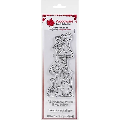 Woodware Magic Mushrooms Clear Stamps