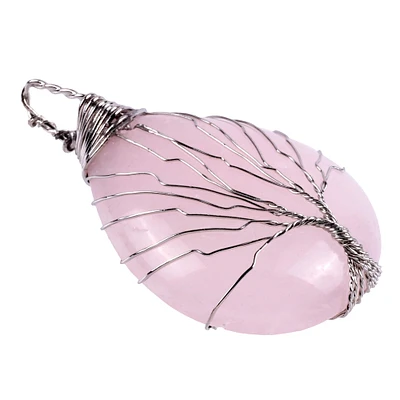 12 Pack: Signature Rose Quartz Wire Wrapped Pendant by Bead Landing™