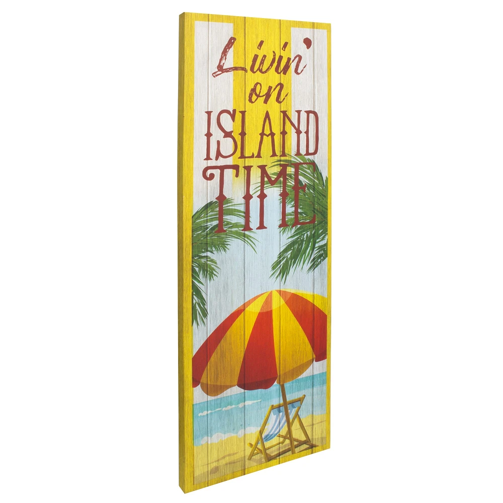 Island Time Coastal Beach Outdoor Canvas Art Print - 16"x48"