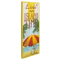 Island Time Coastal Beach Outdoor Canvas Art Print - 16"x48"