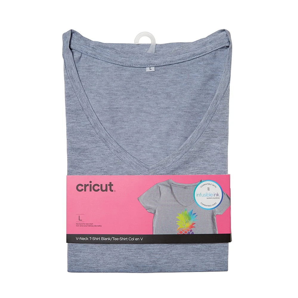 Cricut® Gray Women's Fitted V-Neck T-Shirt Blank