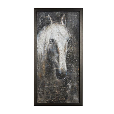 Black & White Horse Canvas Framed Wall Art