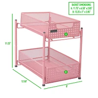 Mind Reader 2-Tier Metal Mesh Heavy Duty Organizer Slide Out Basket Drawer