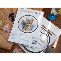 Luca-S Bengal Cat Counted Cross Stitch Kit with Display Hoop