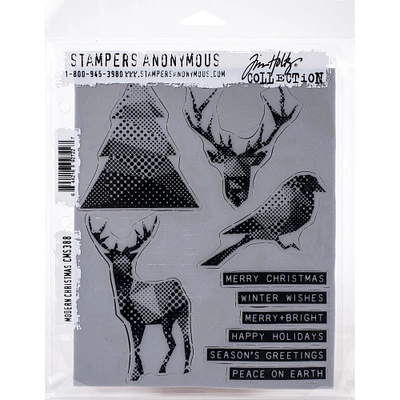 Stampers Anonymous Tim Holtz® Modern Christmas Cling Stamps