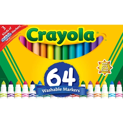 Crayola® Broad Line Washable Markers Variety Pack, 64ct