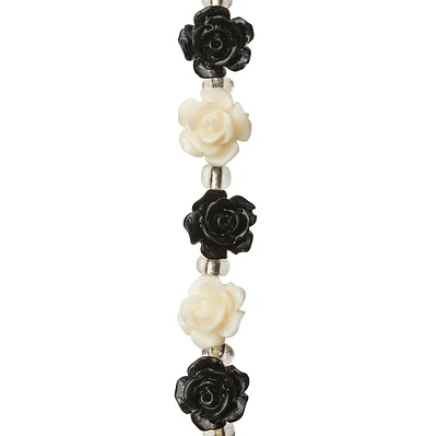 Black & White Flower Beads, 10mm by Bead Landing™