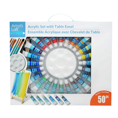 50-Piece Acrylic Painting Set with Easel by Artist's Loft™