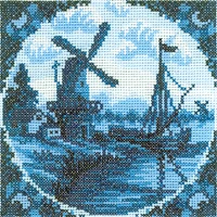 RTO Antique Dutch Windmill II Counted Cross Stitch Kit