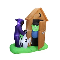 6.5ft. Inflatable Animated Monster Outhouse Scene