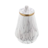 10" White Stoneware Contemporary Decorative Jar