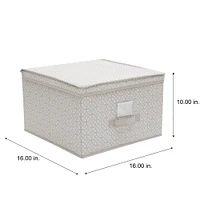 Simplify Jumbo Gray Boho Storage Box