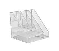 Mind Reader White 8-Compartment Desktop Paper Tray