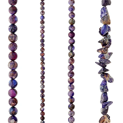 Dark Purple Jasper Semi-Precious Beads Value Pack by Bead Landing™