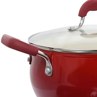 Oster Corbett 8-Piece Red Nonstick Aluminum Cookware Set