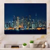 Designart - San Francisco Skyline at Night - Cityscape Canvas Print