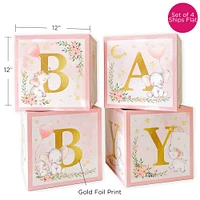 Kate Aspen® Pink Elephant Baby Shower Block Box Set