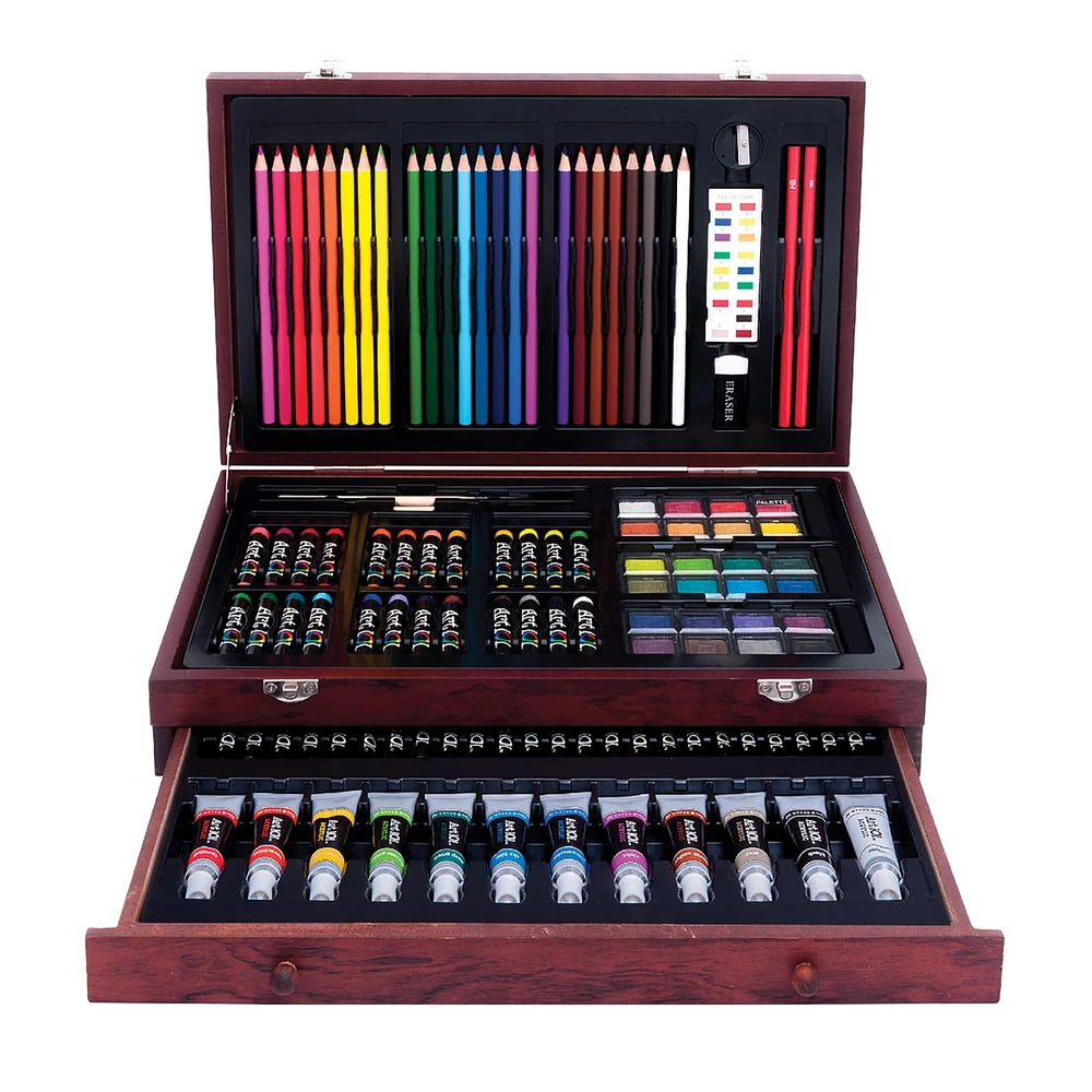 Art 101® Deluxe Art Set in Wood Organizer Case