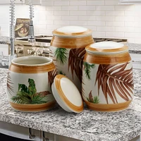 Elama Sand 3-Piece Ceramic Kitchen Canister Collection